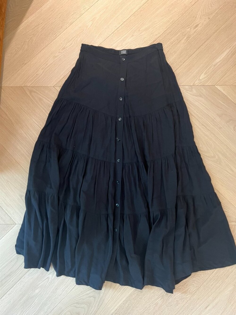 Scotch & Soda Black Lightweight Maxi Skirt